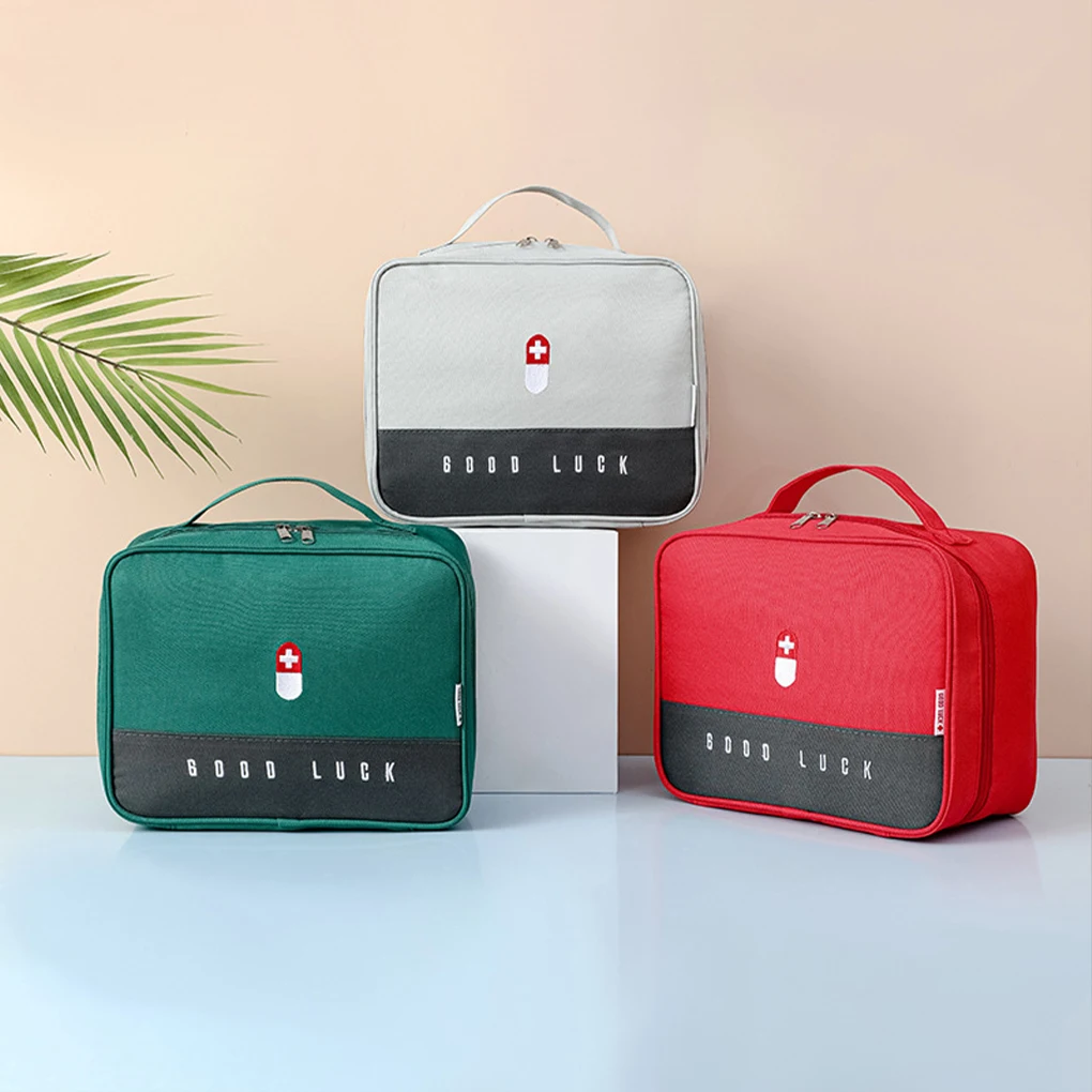 

First Aid Storage Bag Space-saving Oxford Cloth Waterproof Classification Package Emergency Supplies Accessories Red