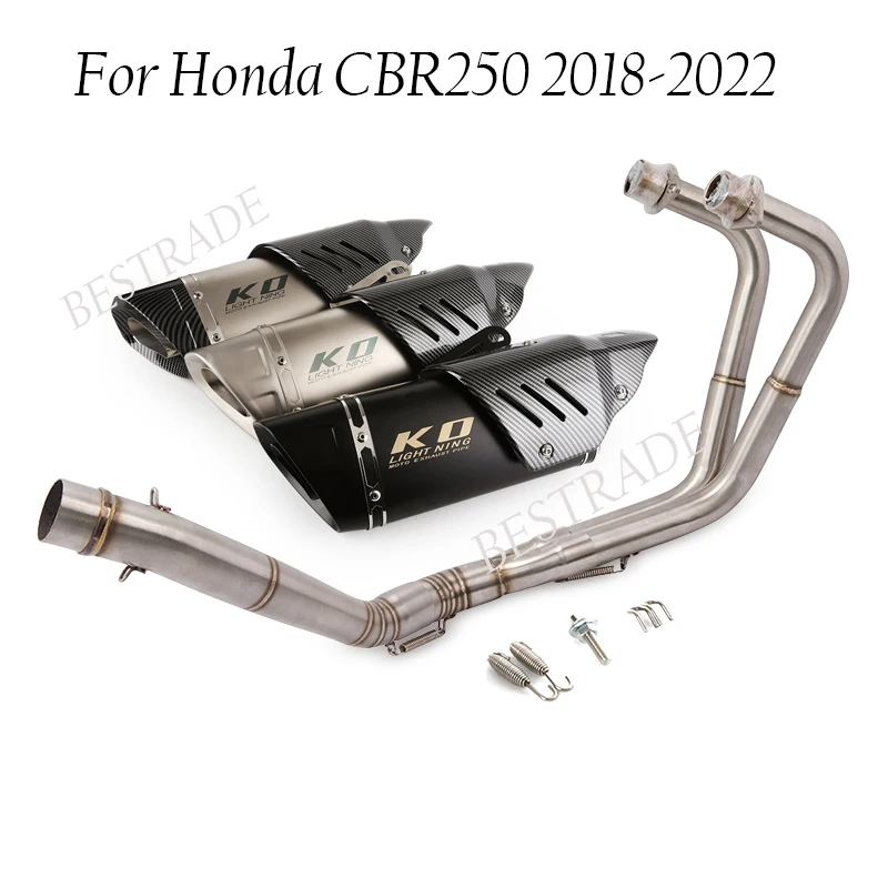 

For Honda CBR250 2018-2022 Slip On 51mm Motorcycle Exhaust System Front Connect Link Pipe Tube Muffler Escape Stainless Steel