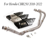 for honda cbr250 2018 2022 slip on 51mm motorcycle exhaust system front connect link pipe tube muffler escape stainless steel