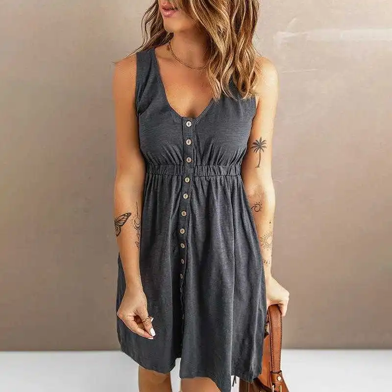 

Dress Summer Womens Solid Color Short Skirt Sexy Off Shoulder Cinched Sleeveless