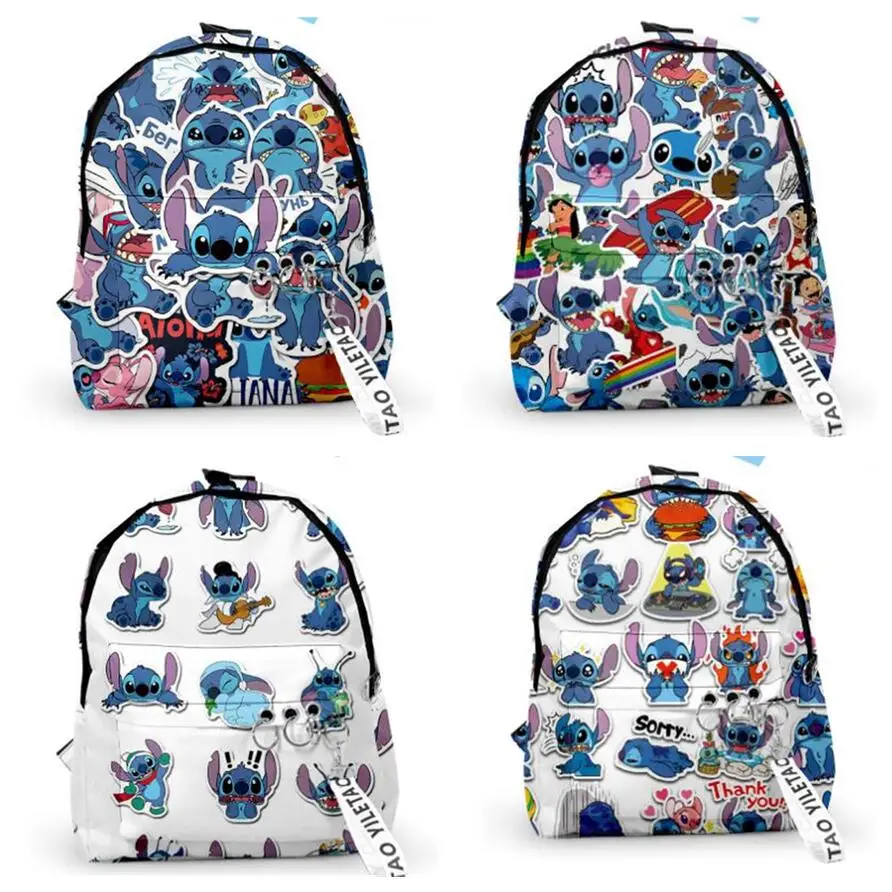 

Disney Anime Bag Cartoon Stitch Casual Backpack Student Schoolbags College Oxford Cloth School Supplies Childrens Toy