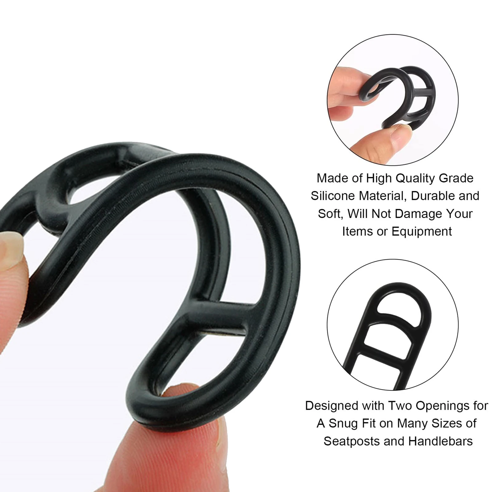 

12pcs Bicycle Light Holder Bike Handlebar Silicone Strap Band Stretch Rubber Rings Torch Holder Bicycle Accessories