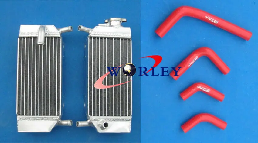 

fits For Honda CRF250 CRF250R CRF250X 2004-2009 2005 2006 2007 2008 Aluminum Motorcycle Radiator and RED Hose