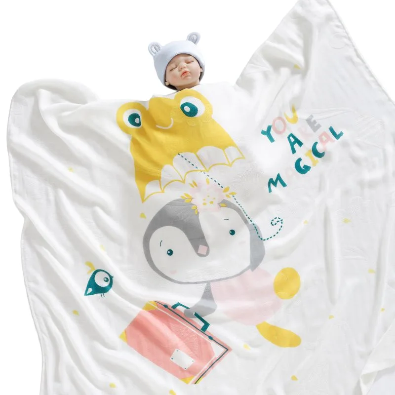 

Baby Blanket Swaddle Bamboo Fiber Muslin Soft Newborn Bath Towel Infant Wrap Sleep Sack Cute Stroller Quilt Bed Cover for Kids