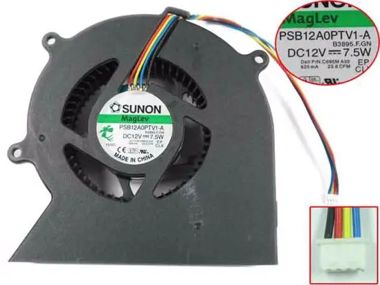 SUNON PSB12A0PTV1-A B3895. F. Вентилятор охлаждения сервера GN, 12 В постоянного тока, 7,5 Вт, 3 провода