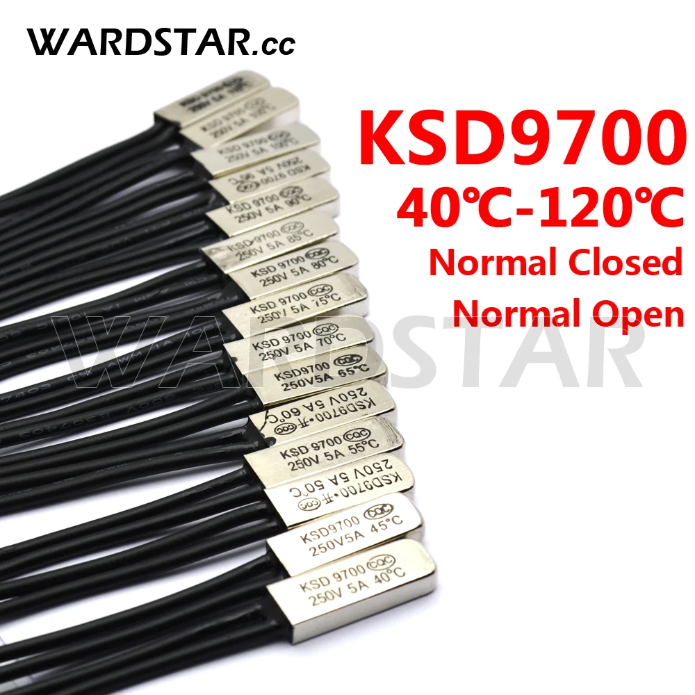 KSD9700 5A250V 40-140 градусов Цельсия нормально закрытый открытый биметаллический диск переключатель температуры Термостат термопротектор