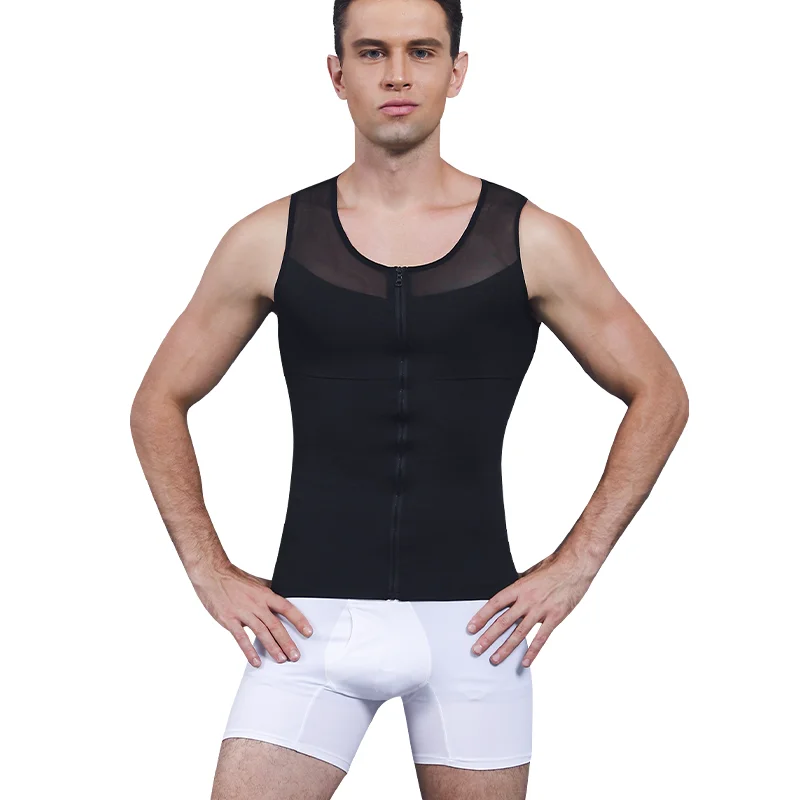 

Корректирующее белье для талии, рубашки на молнии, тренажер для тела, топ для ГИНЕКОМАСТИИ, Корректирующее белье для живота, мужской компрес...