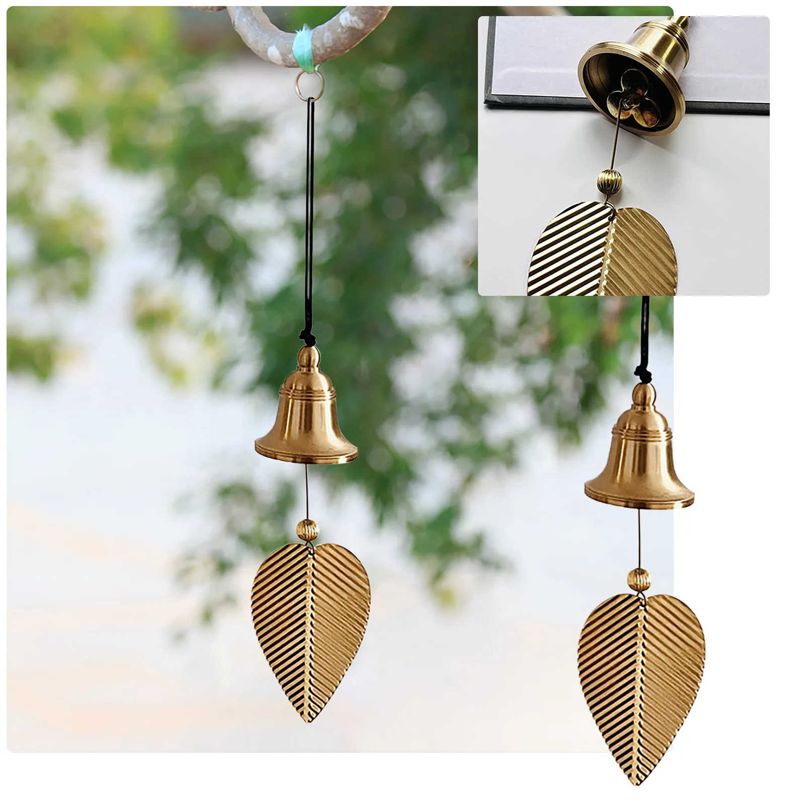 

Wind Chimes Metal Pendant Door Bell Decorations Accessories Hanging Ornament Living Outdoor Garden Yard Decor Brass Windchimes