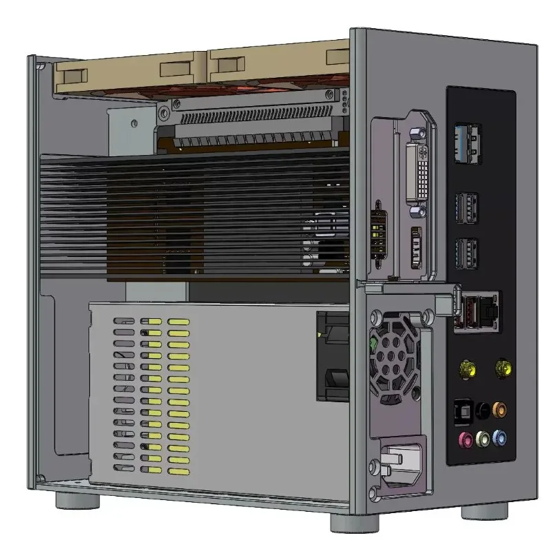 Фото Корпус ZS-A4DC/ITX V3 Mini ITX, 4.3 л, цельноалюминиевый, полувысокий, для видеокарты RTX4060 (Knife Card) №3