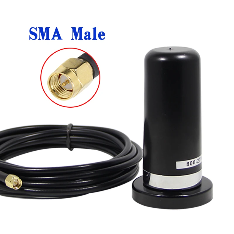GSM 2G 3G 4G Antenna SMA Male N Male Vehicle Car Magnetic Mount Antena Signal Booster 35dBi 800-2700MHz 3 Meters Cable