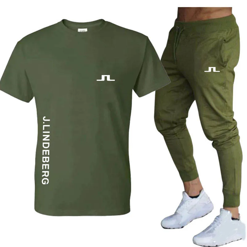 

2022 Summer New Men's Sports T-Shirt + Pants Men's Suit Brand Casual Breathable Jogger Pants Hip Hop Fashion Men's Clothing