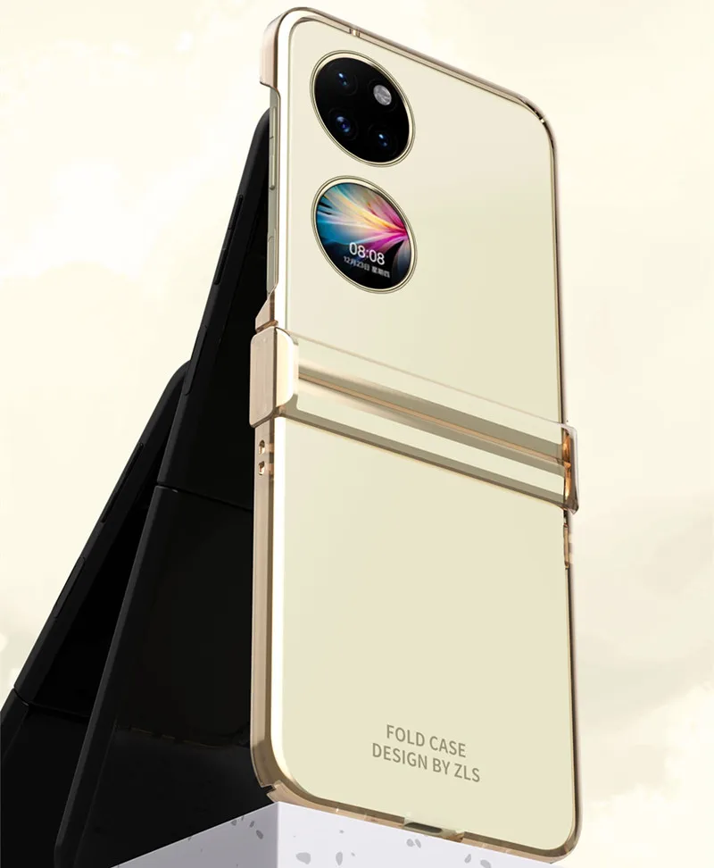 Clear PC Case For Huawei P50 Pocket Plating Fold Case Hinge protection Case P50 Pocket Armor Hinge Case For Huawei P50 Pocket 5G