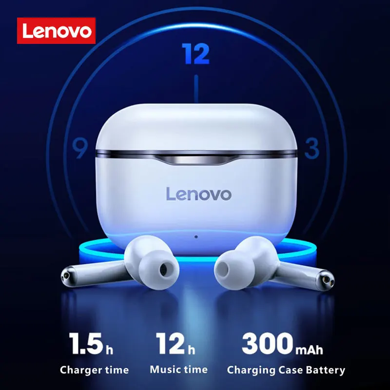 Беспроводные Bluetooth наушники Lenovo LP1 TWS игровая гарнитура с шумоподавлением и