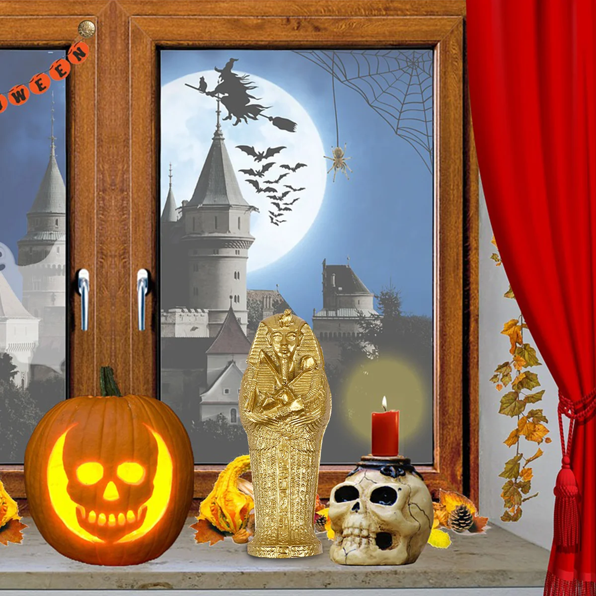 

Halloween Mummy Coffin Dining Room Table Decor Mini Prop Decorations Resin Insert Figurine
