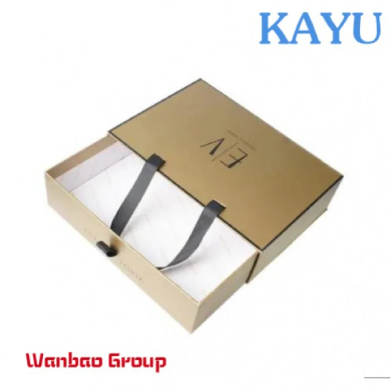 Custom Clothing Packaging Rigid Cardboard Drawer Gift Boxes with Handles