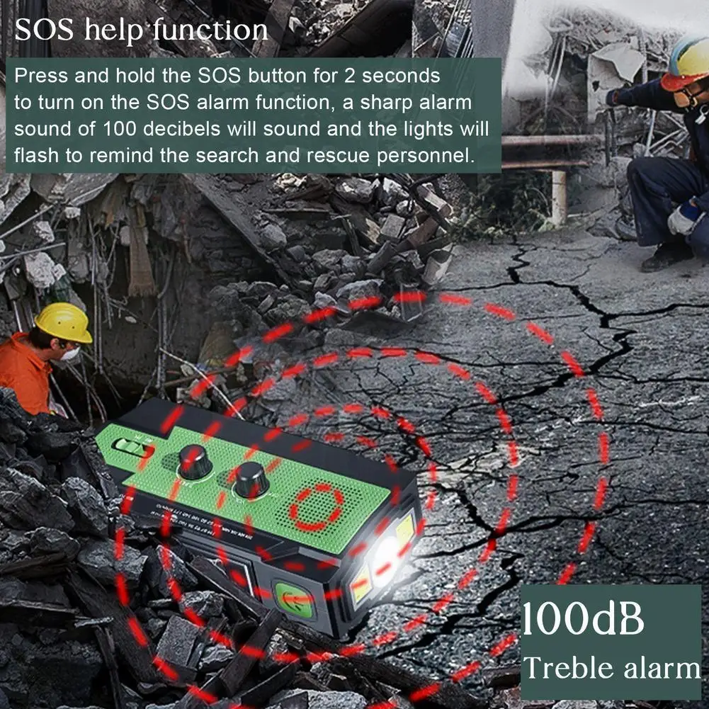 

Multifunctional Solar Power Hand-Crank Radio Outdoor Lighting Emergency SOS Light Radio Alarm Survival AM LED FM Radio Read N5K7