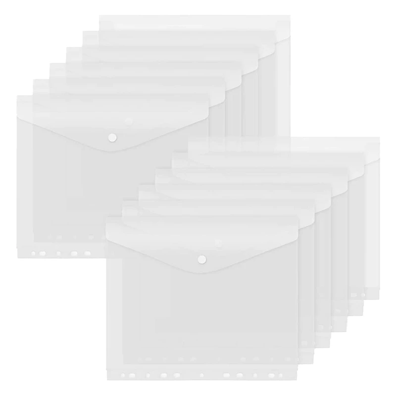 

20 Pack Plastic Folders Wallets,A4 Clear Plastic Folders Document Files For School And Office Supplies,Letter Size