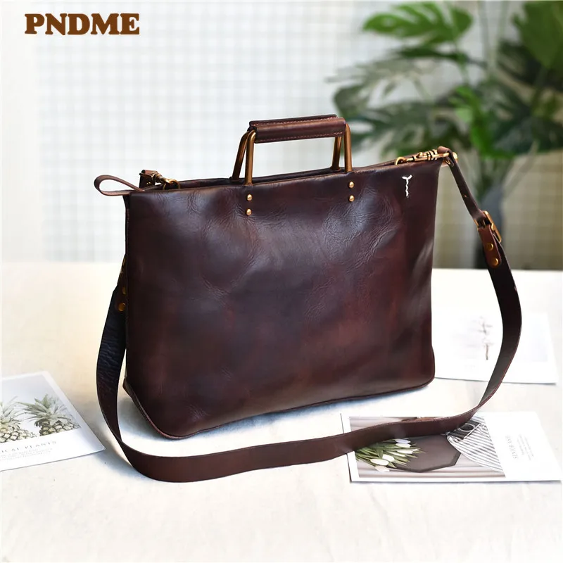 Fashion simple genuine leather ladies handbag vintage real cowhide women daily work weekend party shoulder messenger bags