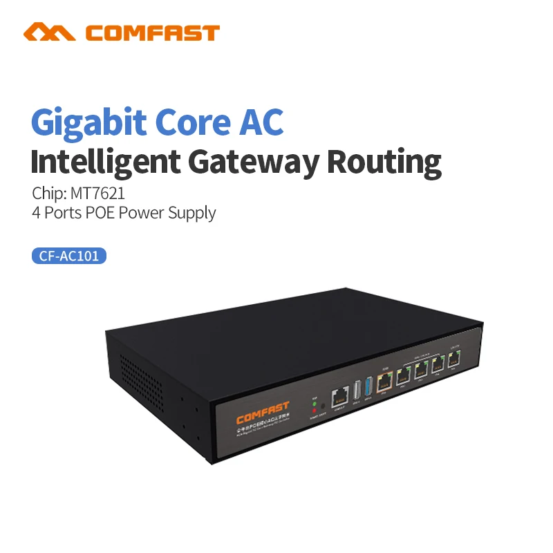 COMFAST CF-AC101 Gigabit Wifi AC Router Enterprise Gateway Seamless Roaming/ Multi WAN /4 Port Poe Port Load Balance PPPoE Route