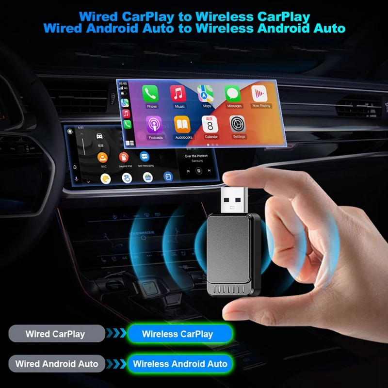 Фото Суперраспродажа: беспроводной адаптер CarPlay, беспроводной адаптер Android Auto 2 в 1 для Mazda, Subaru, Citroen, Audi, Mercedes, Kia, Ford, Opel №1