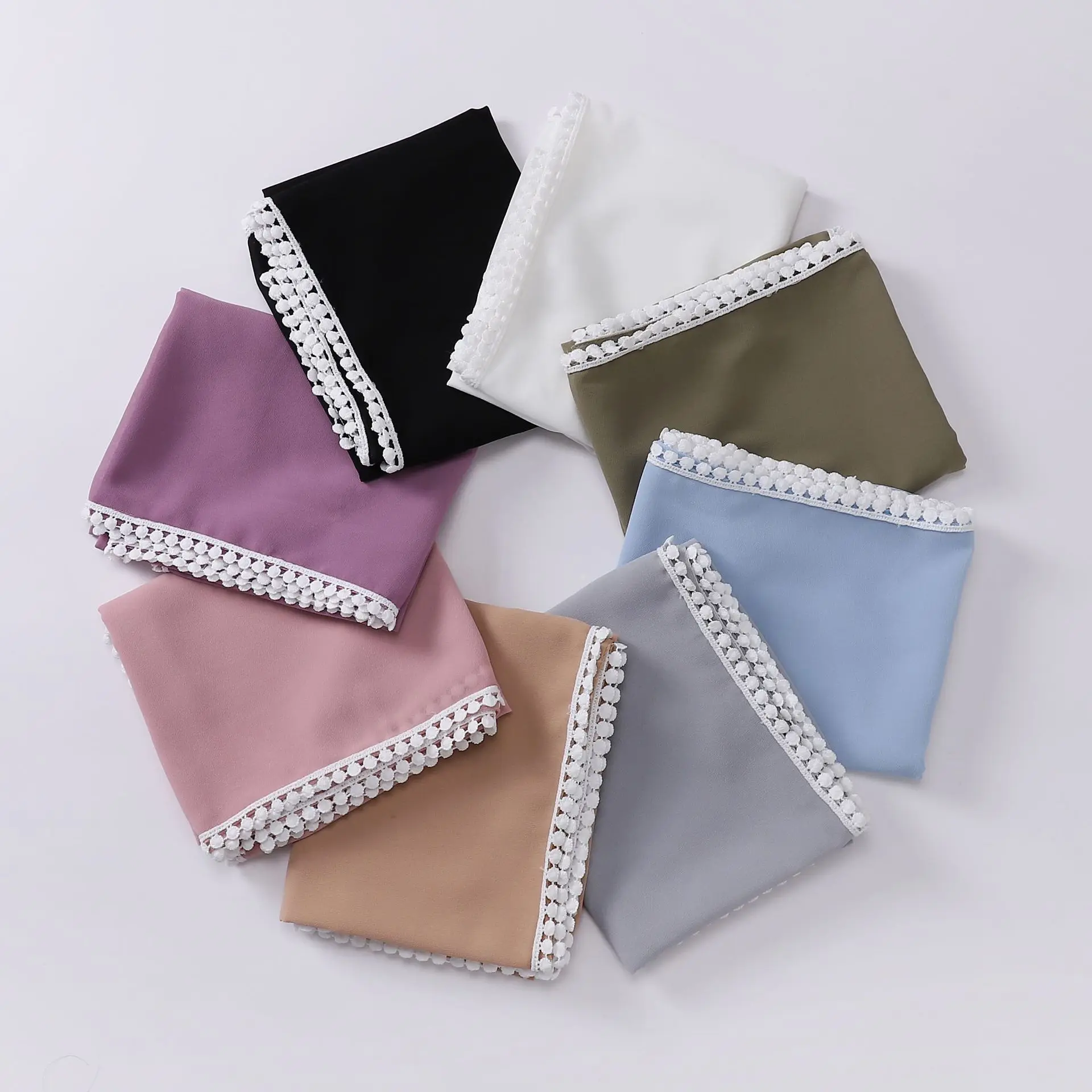 Новый шифоновый шарф с пузырьковым жемчугом мусульманский женский хиджаб тюрбан