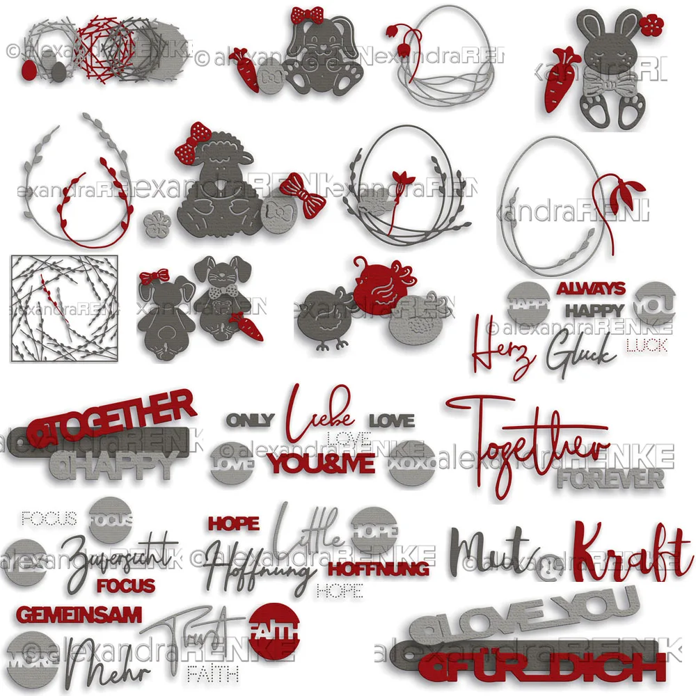 Металлические Вырубные штампы с алфавитом в виде корзины животными сделай сам