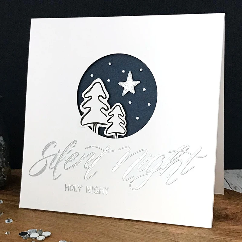 Фото Новые прозрачные штампы с рождественскими надписями NOEL, Merry Christmas, Silent Night для планировщиков, для изготовления открыток, DIY-поделок, скрапбукинга, фотоальбомов №5