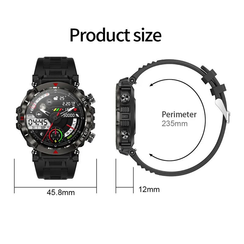 CF11 Smart Watch Outdoor Sports 100+Sports Mode 360 MAH Battery 1.39 Inch Screen IP67 Waterproof Bluetooth Call Massive Dial