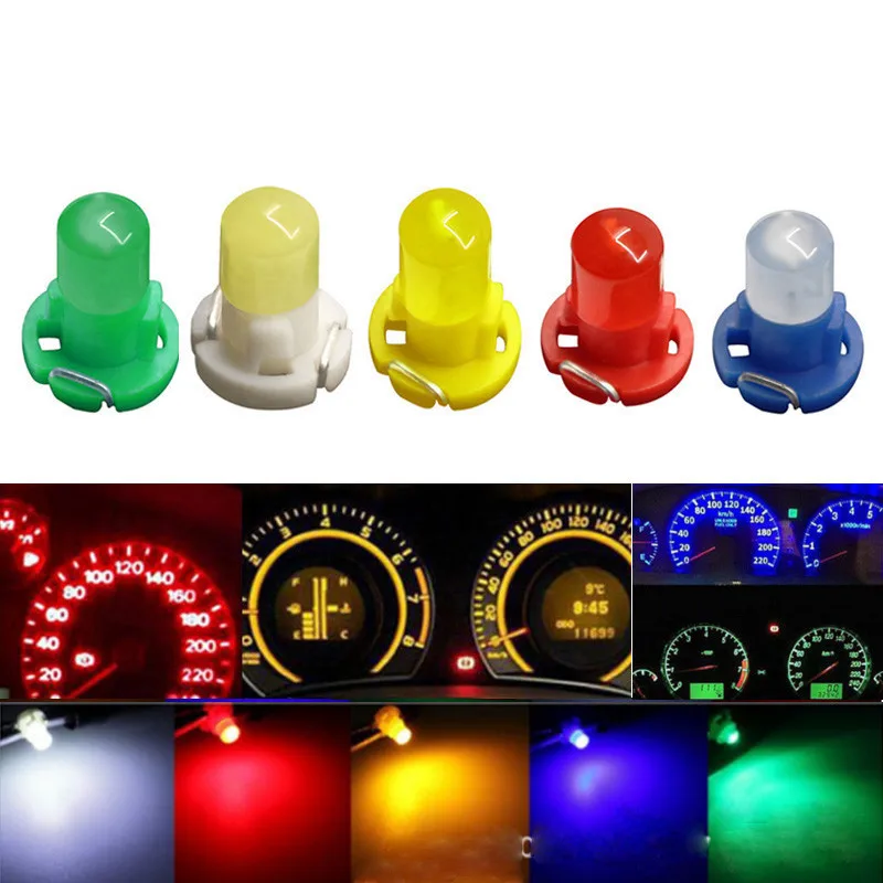 

10PCS T3 T4.2 T4.7 COB Car LED Instrument Panel Lights Dashboard Indicator Central Control Lamp Wedge Light 12V