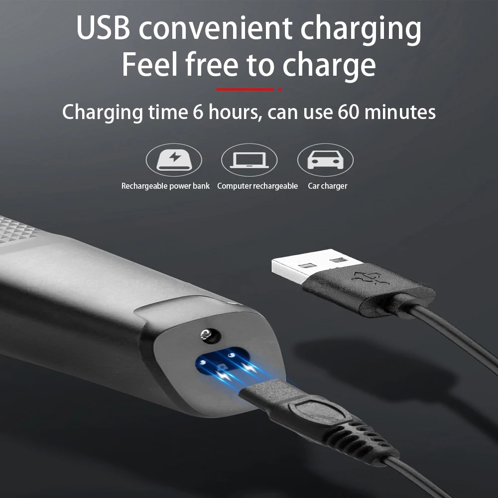 Kemei KM-8601 моющийся все в одном триммер для волос и бороды мужчин набор ухода за