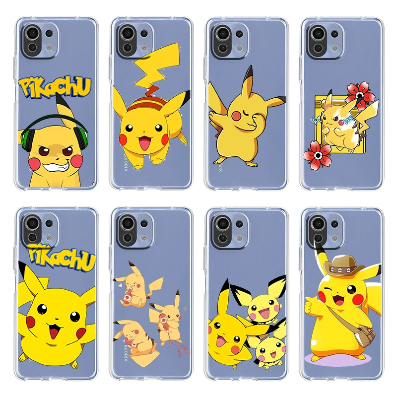

Anime Cute Pikachu Lovely For Xiaomi Mi 12 12X 11Ultra 11i 11T 10 10T 9 9T Pro Lite 8 4G 5G Soft Transparent Phone Case Fundas
