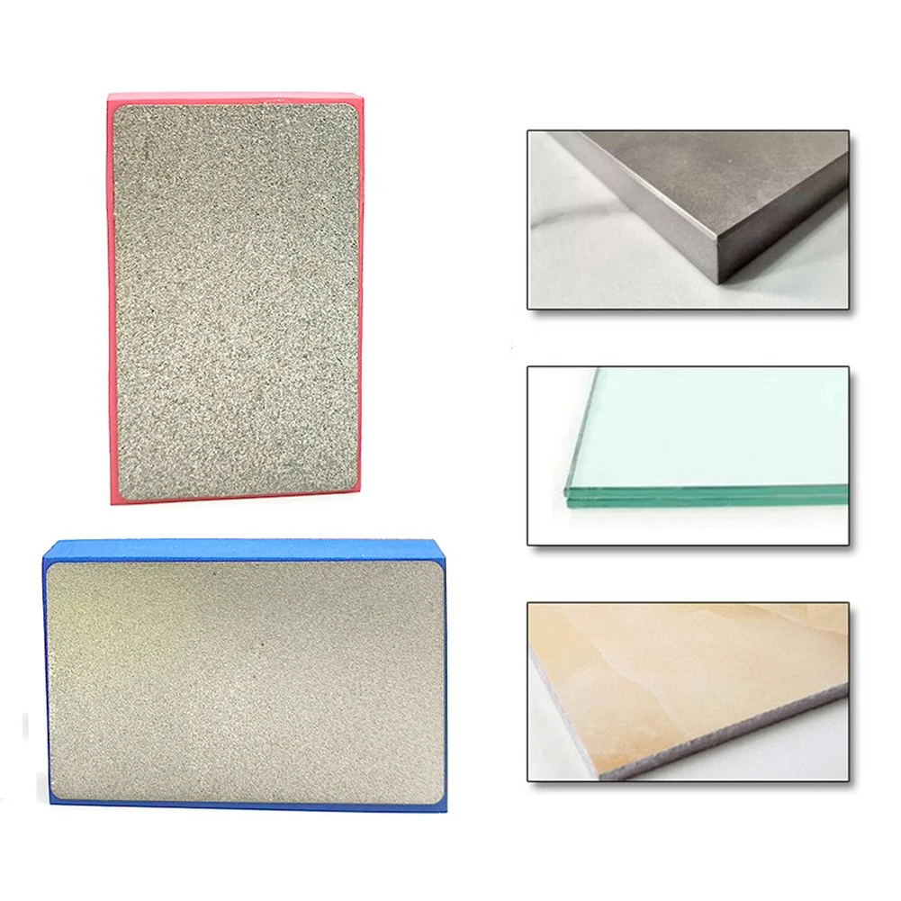 4 Pcs Diamond Hand Polishing Pads 90x55mm Tile Glass Abrasive Grinding Block Pad Stone Marble Ceramic Abrasive Sanding Disc