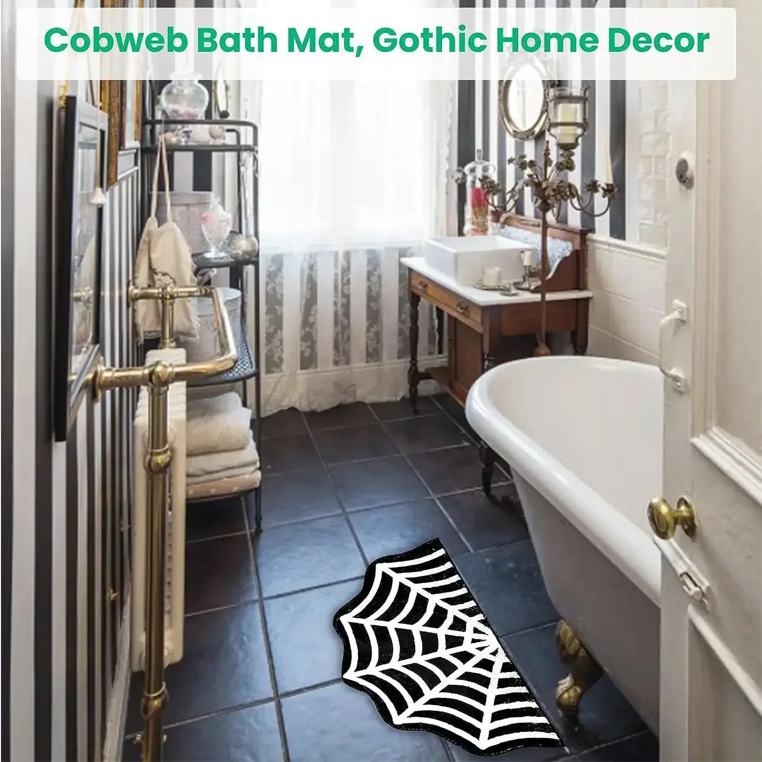 Напольный Коврик Чужой На Хэллоуин Черный Паук Хрустальный Бархат Домашний
