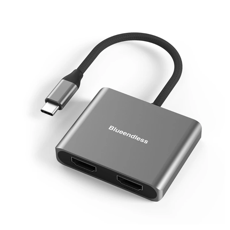 

USB C to Dual 4K Adapter Type C to Multi Monitor Converter for Laptop Computer