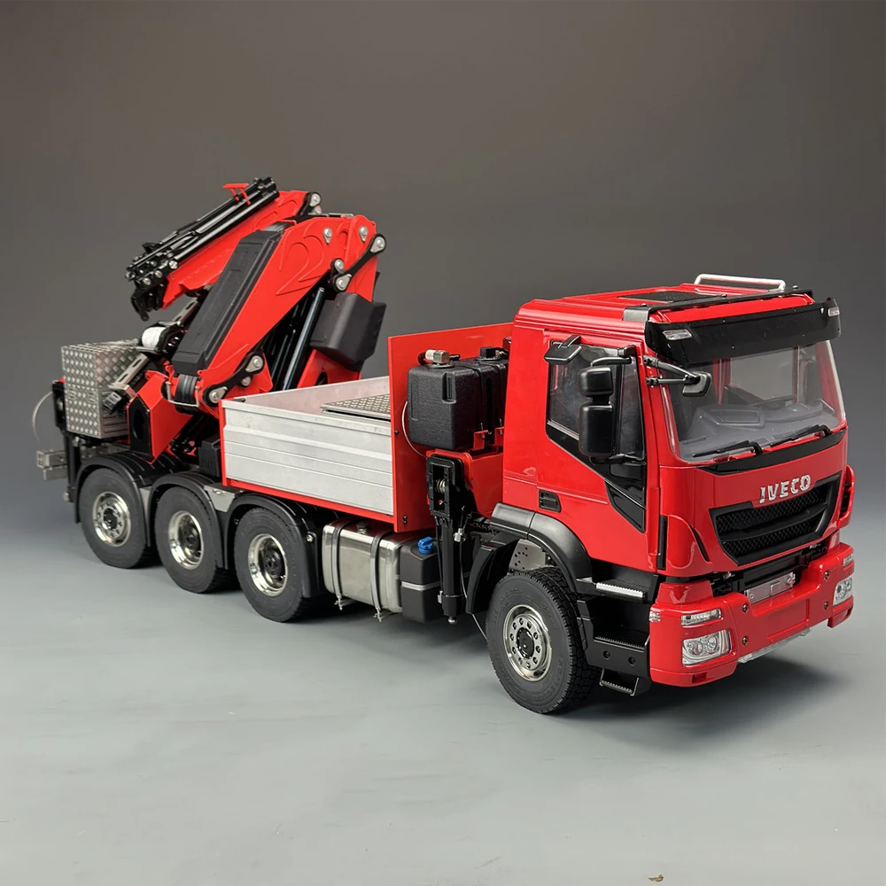 

RC Truck Tamiya 1/14 IVECO F1650 8X8 Metal Hydraulic Belt Rear Steering Crane Dump Truck Model Toy