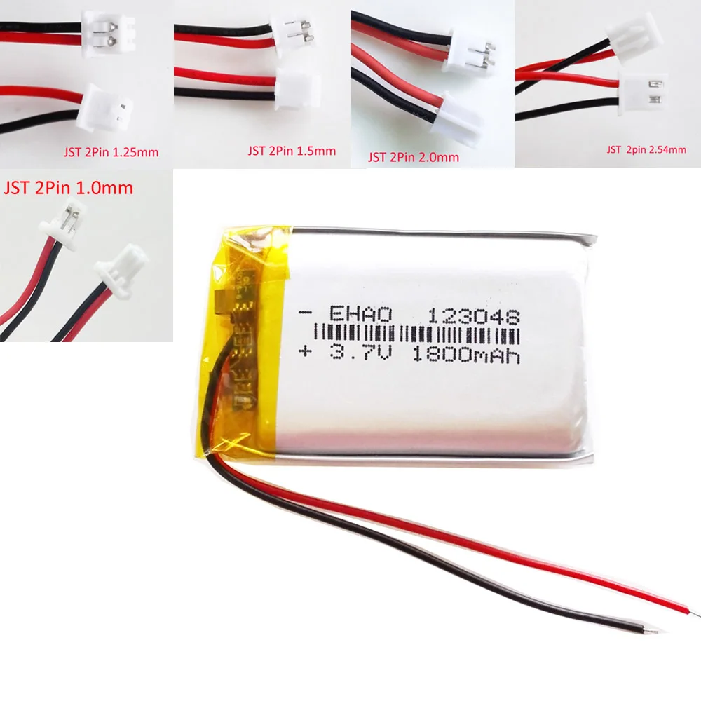 Литий-полимерная аккумуляторная батарея 3 7 в 1800 мА/ч 123048 + JST 2-контактный разъем