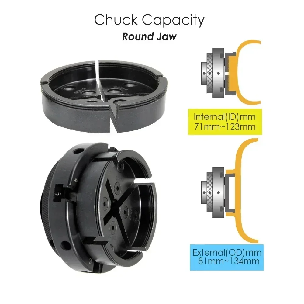 

Ступенчатая челюсть для 4 "100 мм, патрон для токарного станка по дереву M33 M18, 1 дюйм, 4 кулачка, самоцентрирующиеся аксессуары для деревообрабатывающих станков