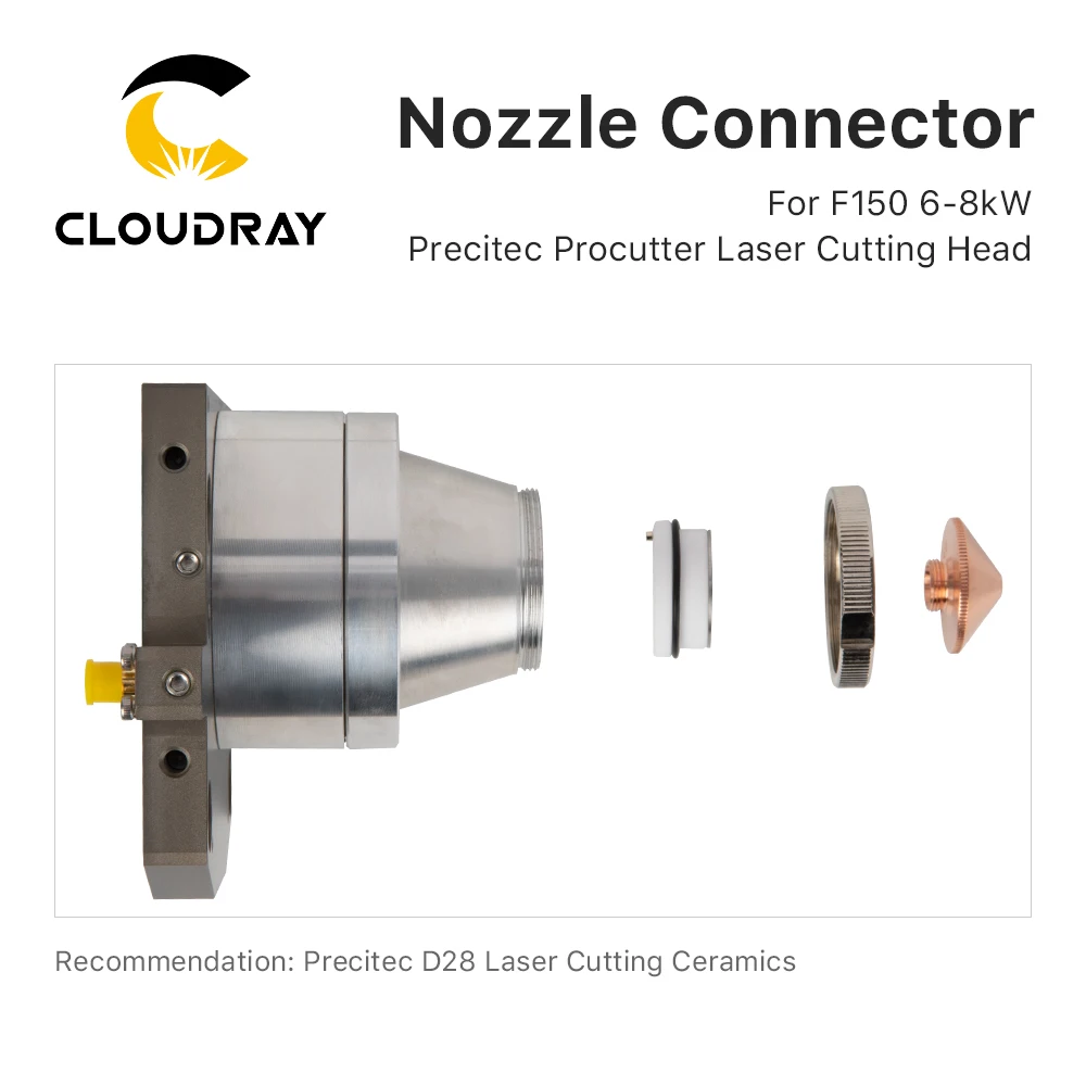 Cloudray Nozzle Connector Laser Head Part 6-8kW Ceramic Holder for Precitec ProCutter ECO F150 Laser Head images - 6