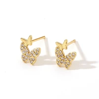 small fresh butterfly earrings gold inlaid zircon earrings 2022 new womens beautiful earrings birthday party gifts