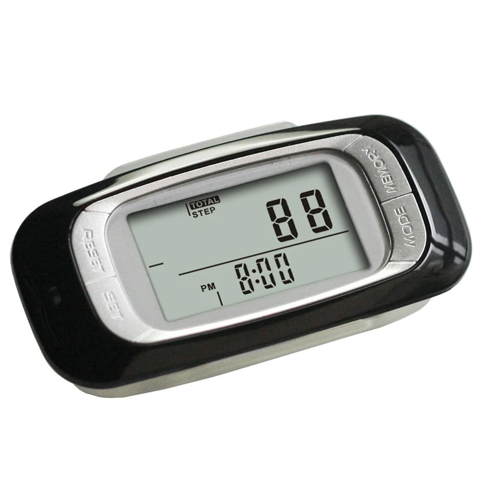

LCD Pocket Step Counter Multifunctional 3D Sensor Walking Counter Waterproof Accurate LED Indicator Light for Outdoor Activities