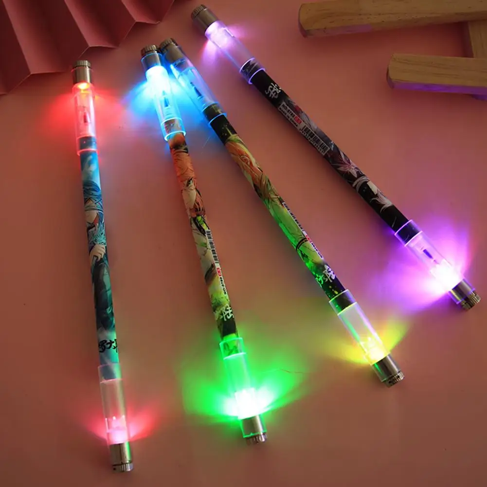 

Luminous Cartoon Spinning Pen Brighter Colorful Rolling Finger Rotating Pen Student Study Stationery Releasing Pressure Toys
