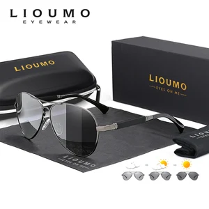 LIOUMO Top Quality Titanium Alloy Sunglasses For Men Polarized Sunglasses Women Photochromic Glasses