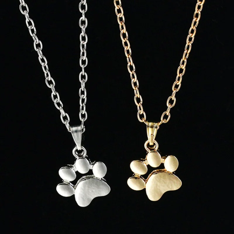 

New Cute Puppy Cat Necklace Ladies Jewelry Accessories Cute Animal Paw Pet Collar Necklace Pendant Footprint Collarbone Chain
