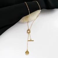 french personalized geometric gold necklace for women girls fashion creative letter choker chain necklace aesthetic jewelry