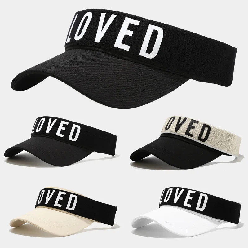 

Men Letter Empty Top Baseball Cap Summer Sun Visor Cap for Women Adult Cotton Sun Protection Hat Sun Hats for Women Empty Top