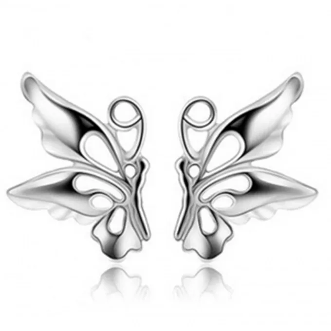 Женские серьги-гвоздики в виде бабочек