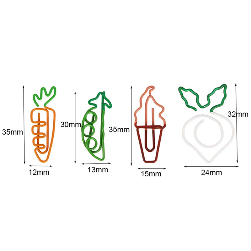 

20Pcs/1Pcs Kawaii Carrot Shape School Office Supply Paper Clip Bookmark Gift