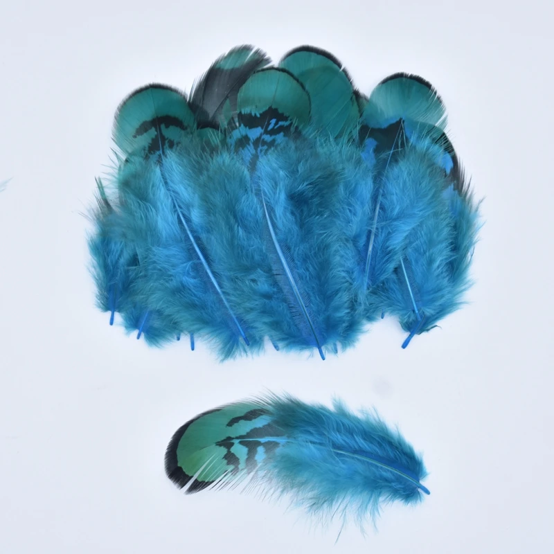 Маленькие перья фазана для рукоделия аксессуары синее перо курицы изготовления