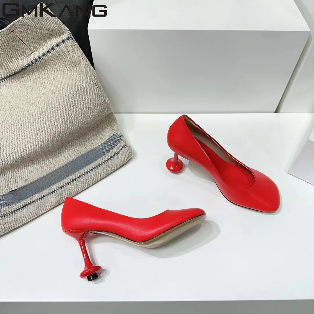 New High Heels Women's Strange Style Toe Women's High Heels Genuine Leather Fashion Show Party Shoes Women's Thin High Heels Wom