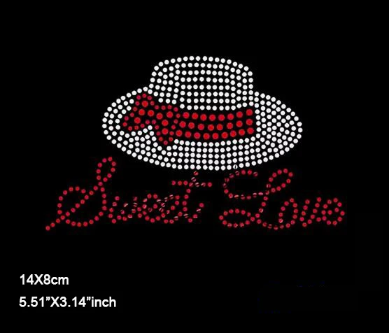 6 шт./лот (14X8 см) дизайн шляпы горячая фиксация мотивы переноса страз железо на